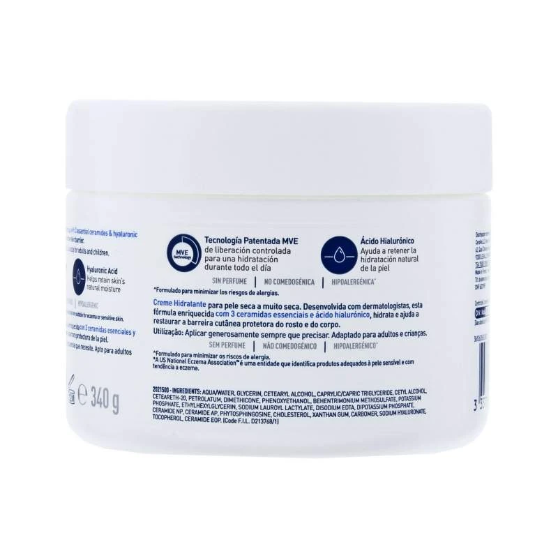Cerave Crema Hidratante Piel Seca 340 G 3 Cerave Crema Hidratante Piel Seca 340 G - Imagen 3