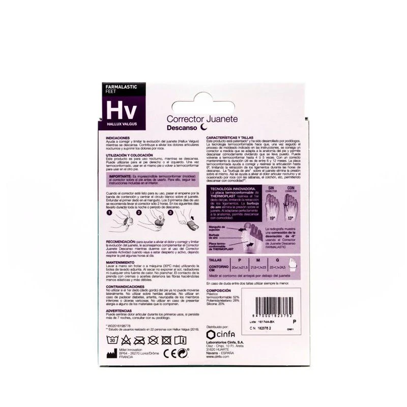 Corrector Juanete Descanso Farmalastic Feet Talla Pequeña 2 Corrector Juanete Descanso Farmalastic Feet Talla Pequeña - Imagen 2