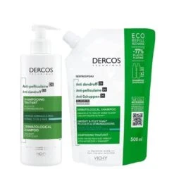 VICHY Dercos Technique Anticaspa Champu C Graso 400Ml + Ecorefill 500Ml