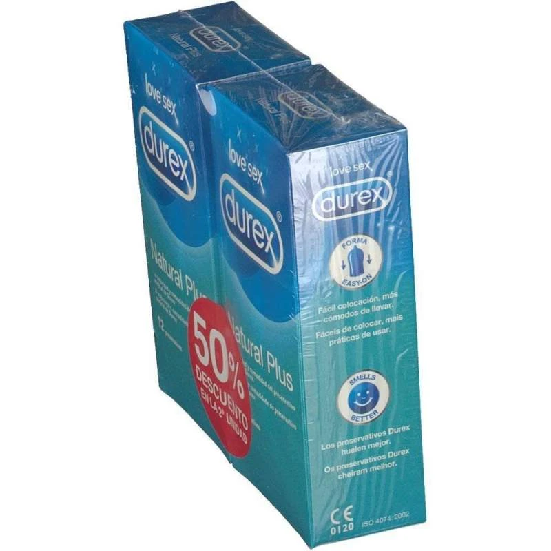 Durex Natural Plus Preservativos 12U 2 Cajas 2 Durex Natural Plus Preservativos 12U 2 Cajas - Imagen 2