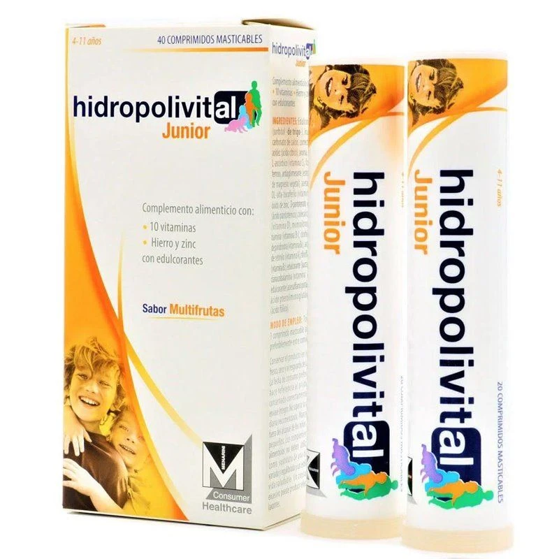Menarini Hidropolivital Junior 40 Comprimidos Masticables 1 Menarini Hidropolivital Junior 40 Comprimidos Masticables