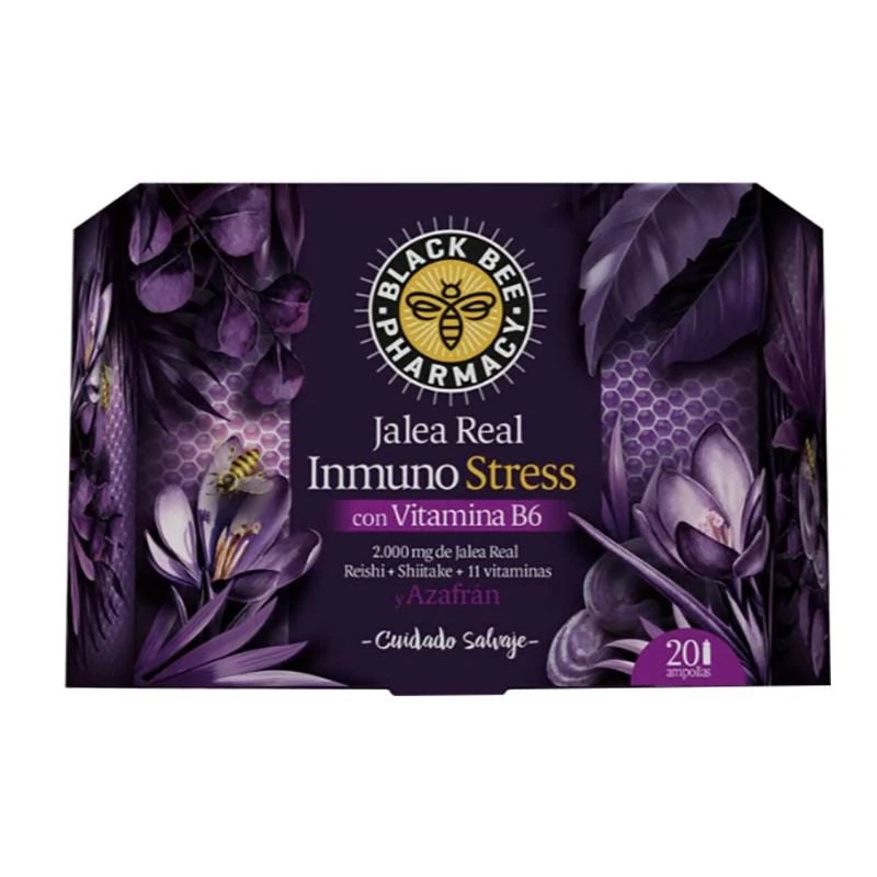 Jalea Real Black Bee Inmuno Stress Con Vitamina B6 20 Ampollas 1 Jalea Real Black Bee Inmuno Stress Con Vitamina B6 20 Ampollas