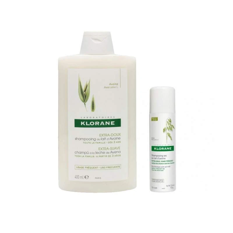 Klorane Champu Leche De Avena 400Ml + Klorane Champu Seco 40Ml 1 Klorane Champu Leche De Avena 400Ml + Klorane Champu Seco 40Ml