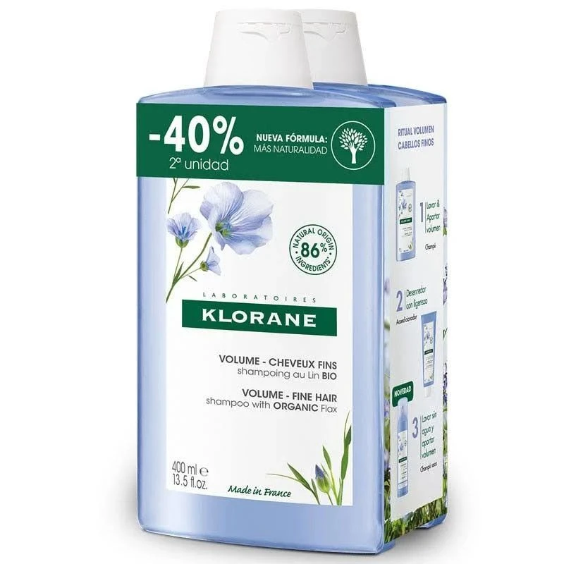 Klorane Champu Lino 2X400Ml 1 Klorane Champu Lino 2X400Ml