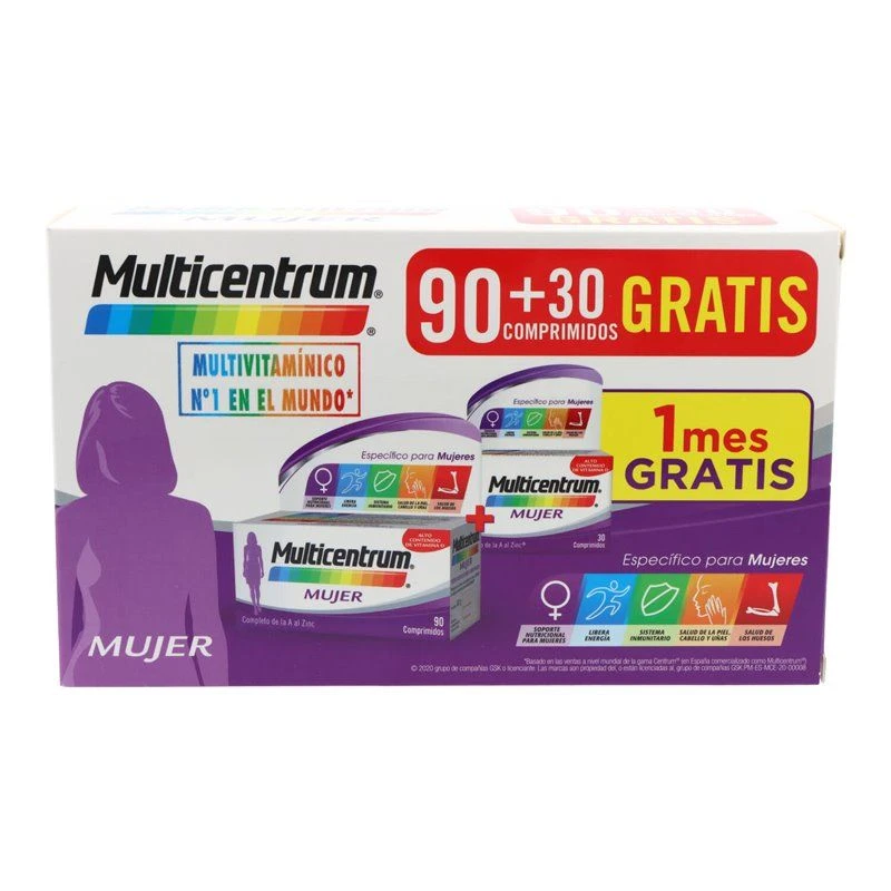 Multicentrum Mujer 90 + 30 Comprimidos Pack Promocional 1 Multicentrum Mujer 90 + 30 Comprimidos Pack Promocional