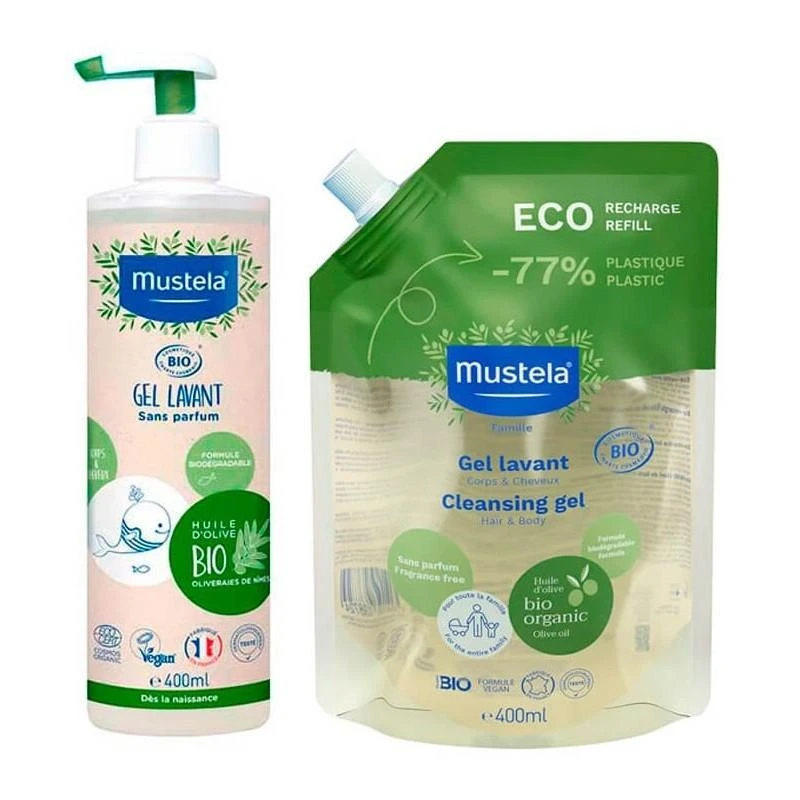 Mustela Gel-Champú Bio 400Ml + Recarga 400Ml 1 Mustela Gel-Champú Bio 400Ml + Recarga 400Ml