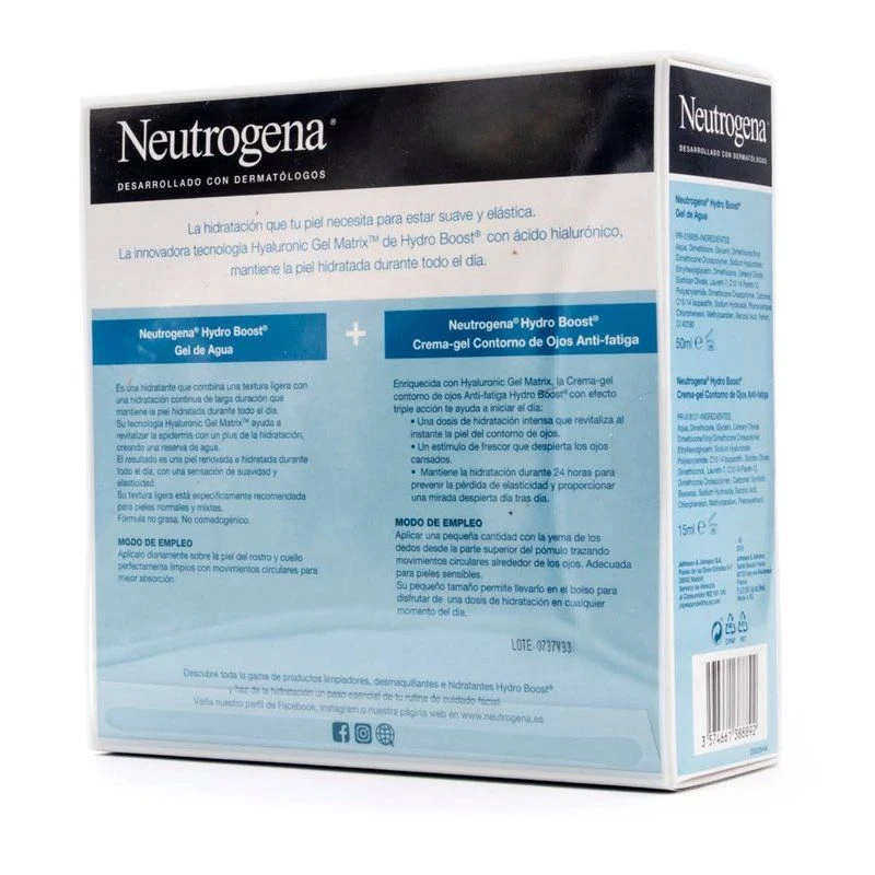 Neutrogena Hydro Boost Gel De Agua 50Ml + Crema Gel Contorno Ojos 15Ml 2 Neutrogena Hydro Boost Gel De Agua 50Ml + Crema Gel Contorno Ojos 15Ml - Imagen 2