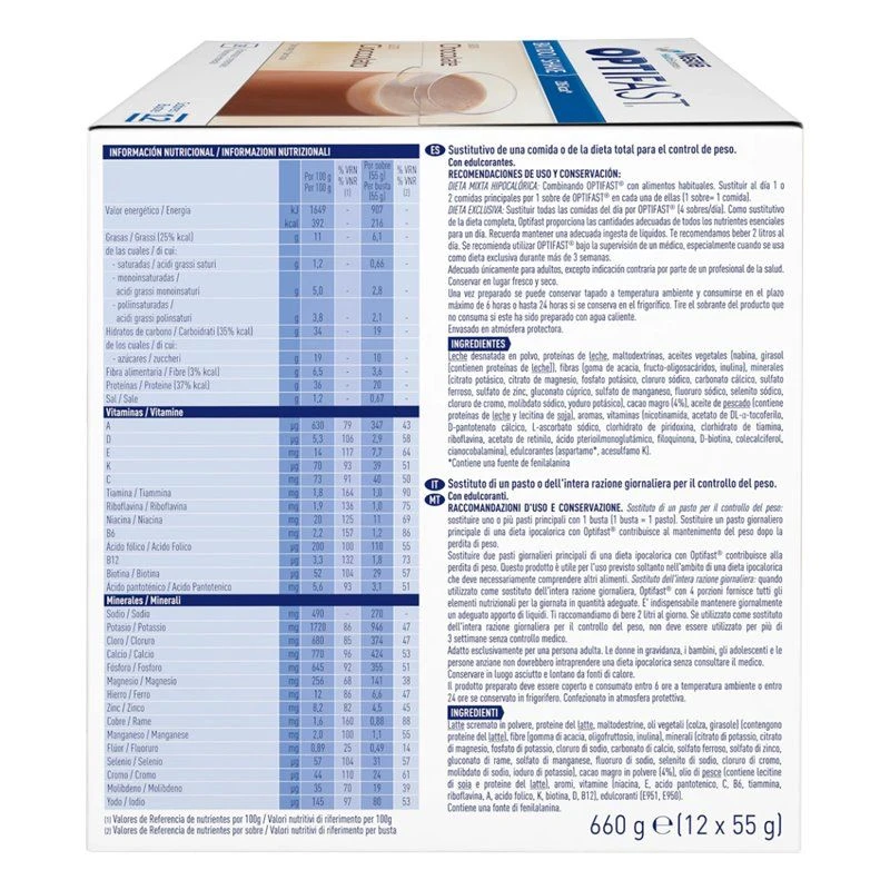 Optifast Batido Chocolate 2x12 Sobres Duplo 5 Optifast Batido Chocolate 2x12 Sobres Duplo - Imagen 5