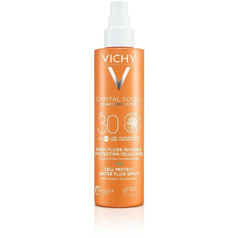 Vichy Capital Soleil Cell Protect Water Fluid Spf 30 Spray 200 Ml 1 Vichy Capital Soleil Cell Protect Water Fluid Spf 30 Spray 200 Ml
