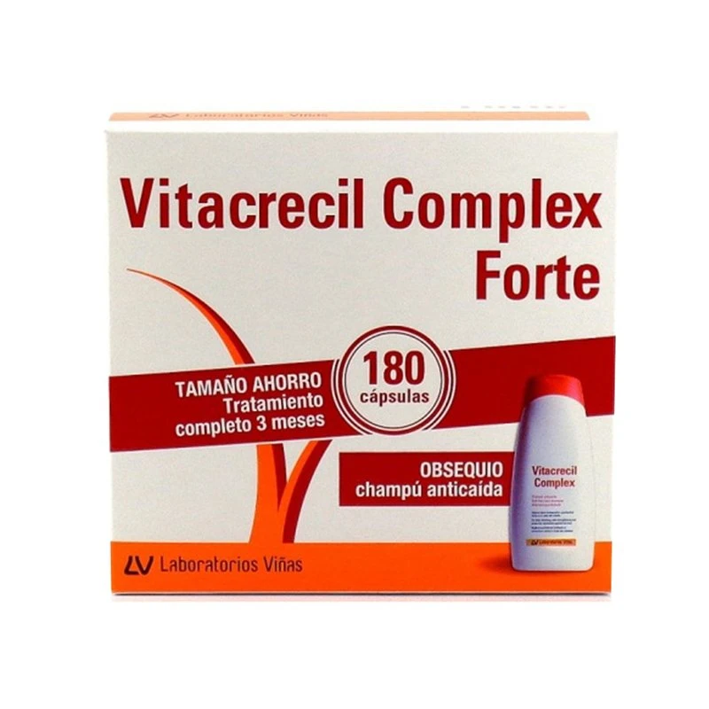 Vitacrecil Complex Forte 180 Capsulas + Champu 200Ml 2 Vitacrecil Complex Forte 180 Capsulas + Champu 200Ml - Imagen 2